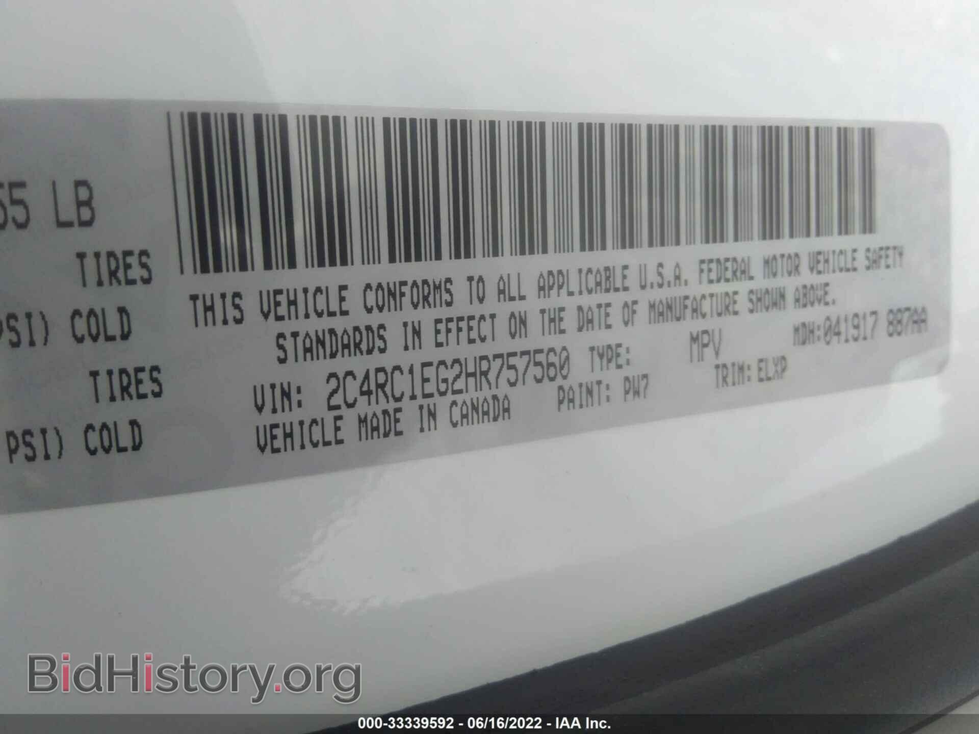 2017 CHRYSLER PACIFICA - VIN: 2C4RC1EG2HR757560 - Photo 9
