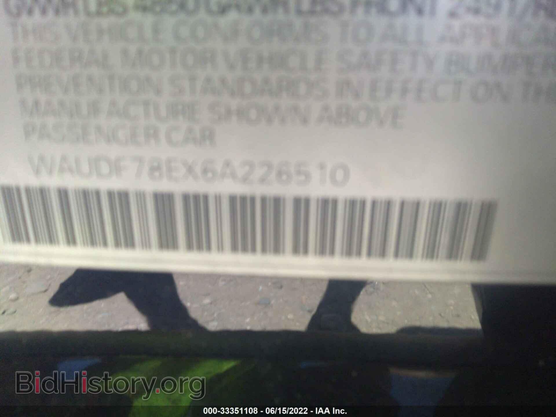 2006 AUDI A4 - VIN: WAUDF78EX6A226510 - Фото 9