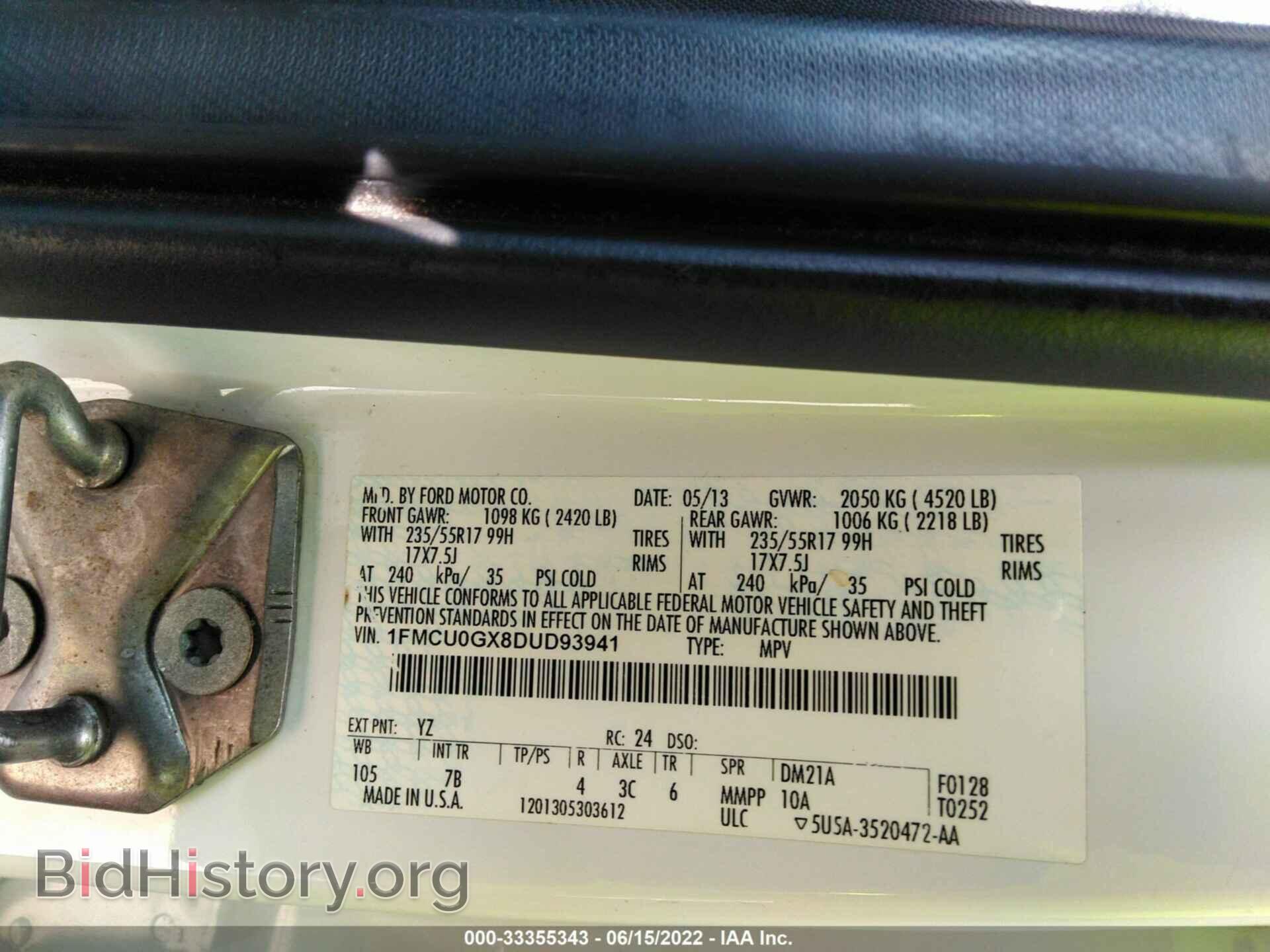 2013 FORD ESCAPE - VIN: 1FMCU0GX8DUD93941 - Photo 9