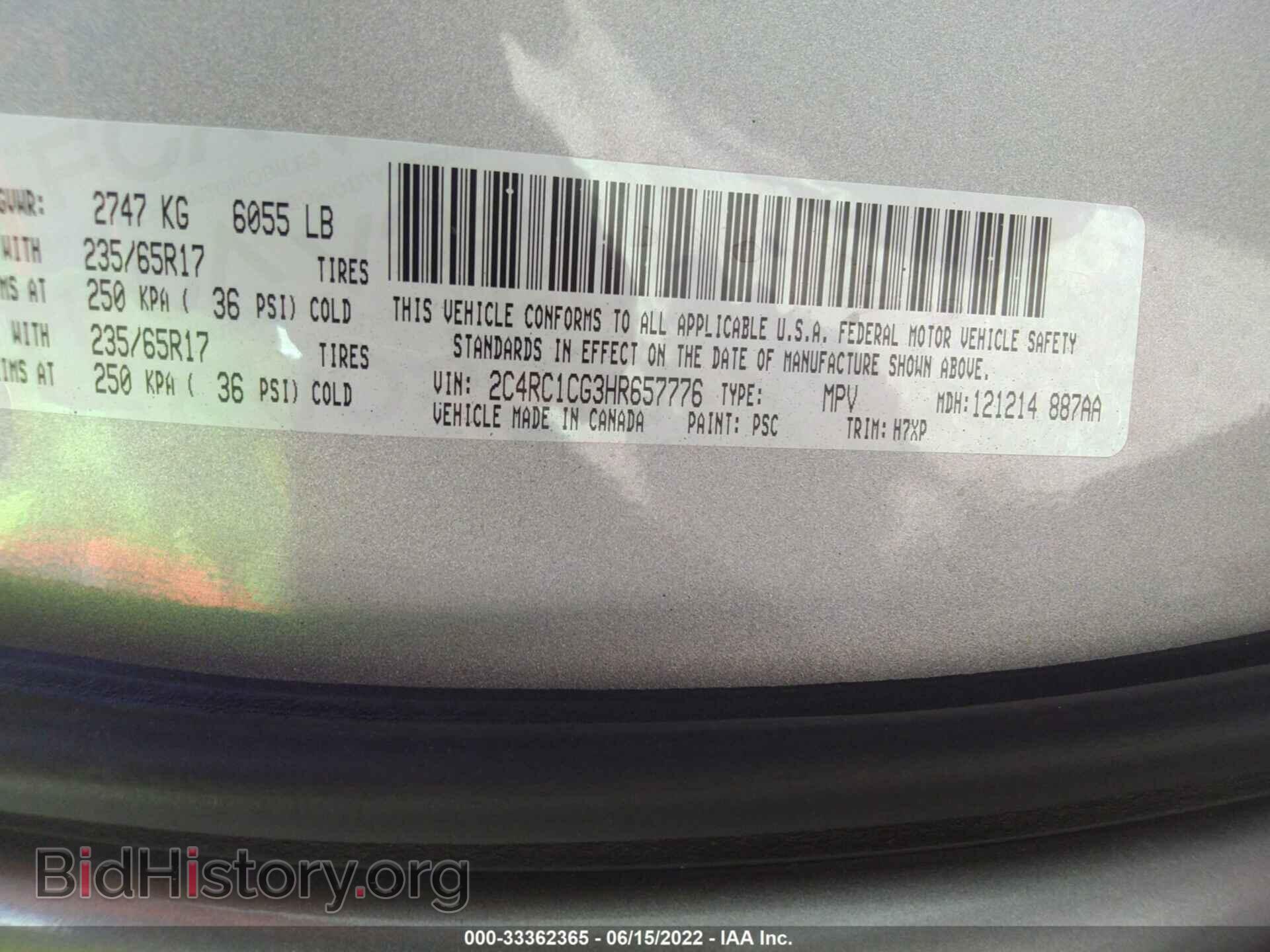 2017 CHRYSLER PACIFICA - VIN: 2C4RC1CG3HR657776 - Photo 9