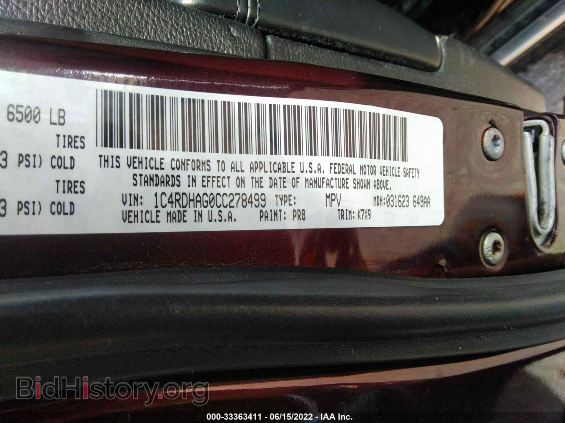 2012 DODGE DURANGO - VIN: 1C4RDHAG0CC278499 - Photo 9