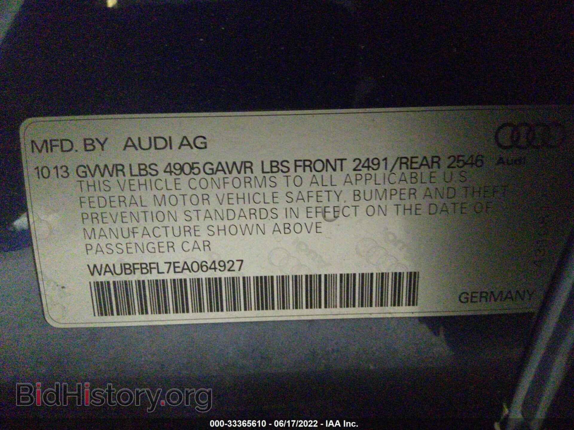 2014 AUDI A4 - VIN: WAUBFBFL7EA064927 - Фото 9