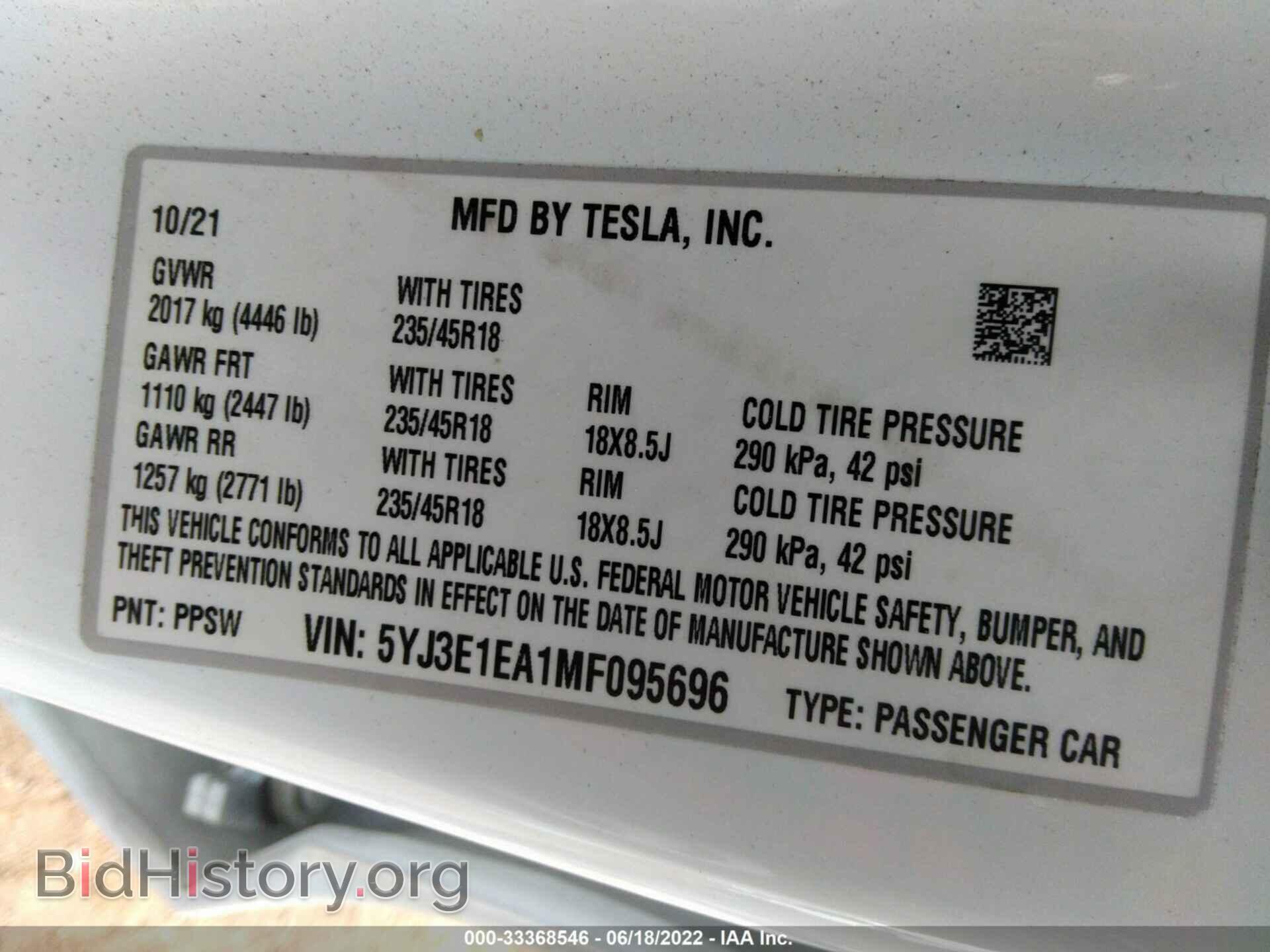 2021 TESLA MODEL 3 - VIN: 5YJ3E1EA1MF095696 - Photo 9