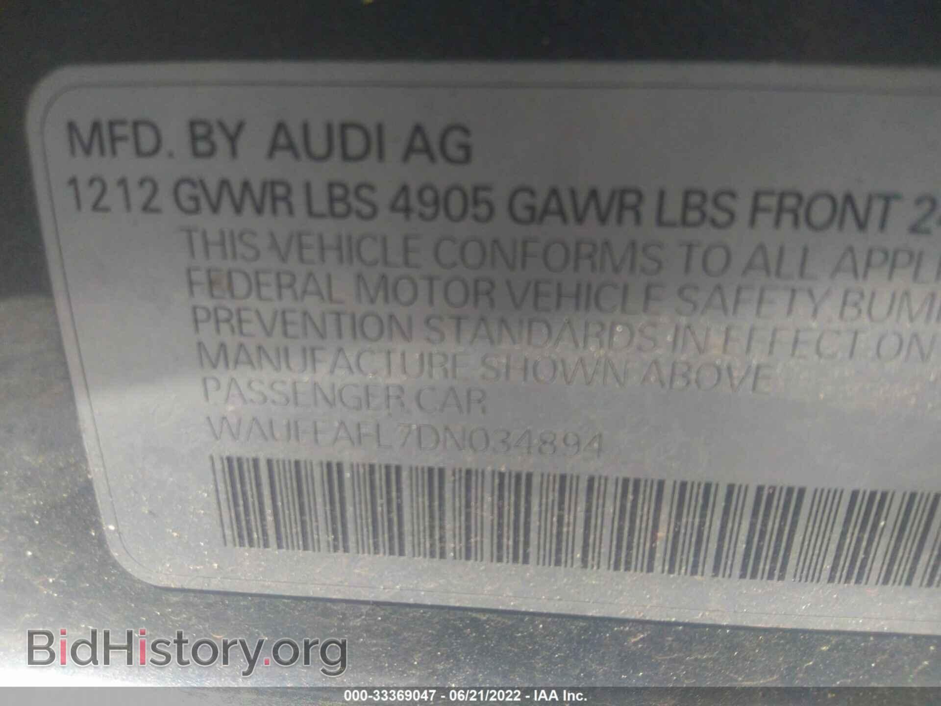 2013 AUDI A4 - VIN: WAUFFAFL7DN034894 - Photo 9