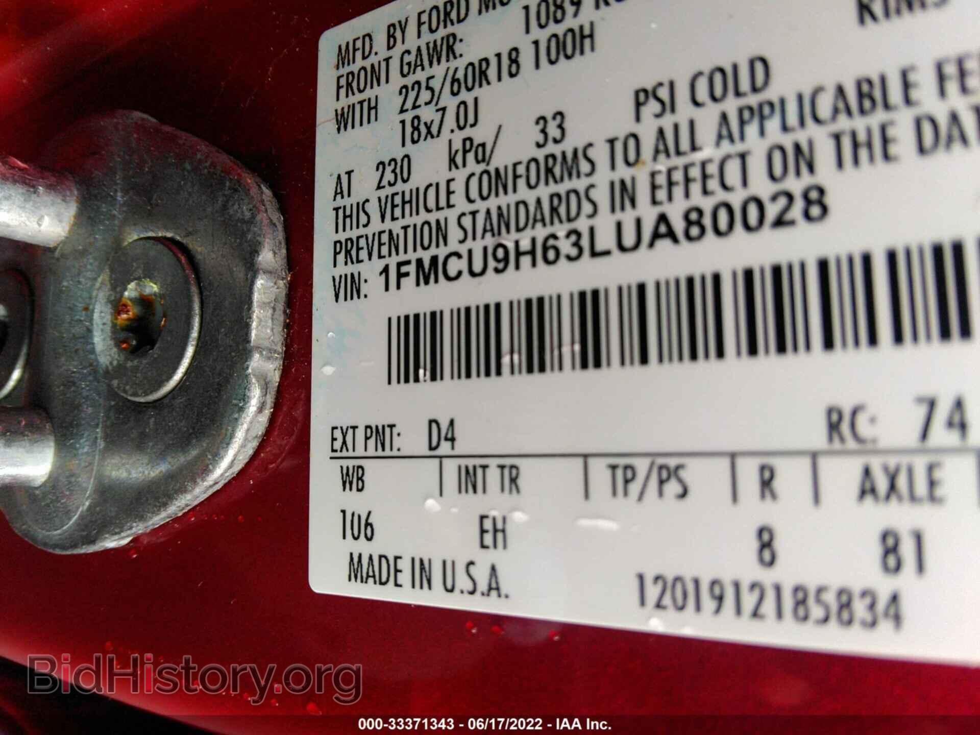 2020 FORD ESCAPE - VIN: 1FMCU9H63LUA80028 - Photo 9