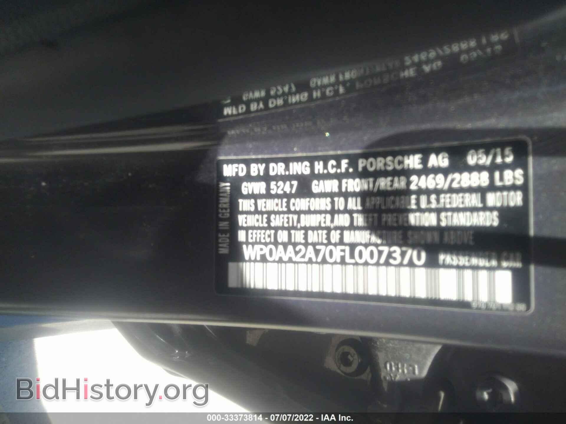 2015 PORSCHE PANAMERA - VIN: WP0AA2A70FL007370 - Фото 9