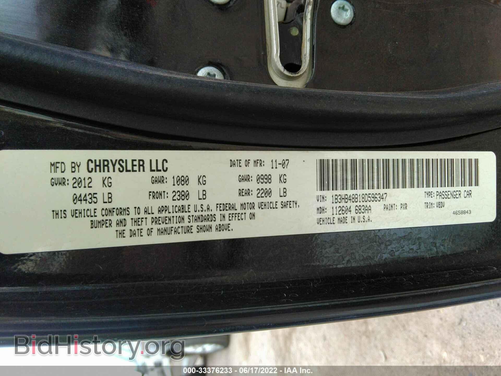 2008 DODGE CALIBER - VIN: 1B3HB48B18D596347 - Photo 9