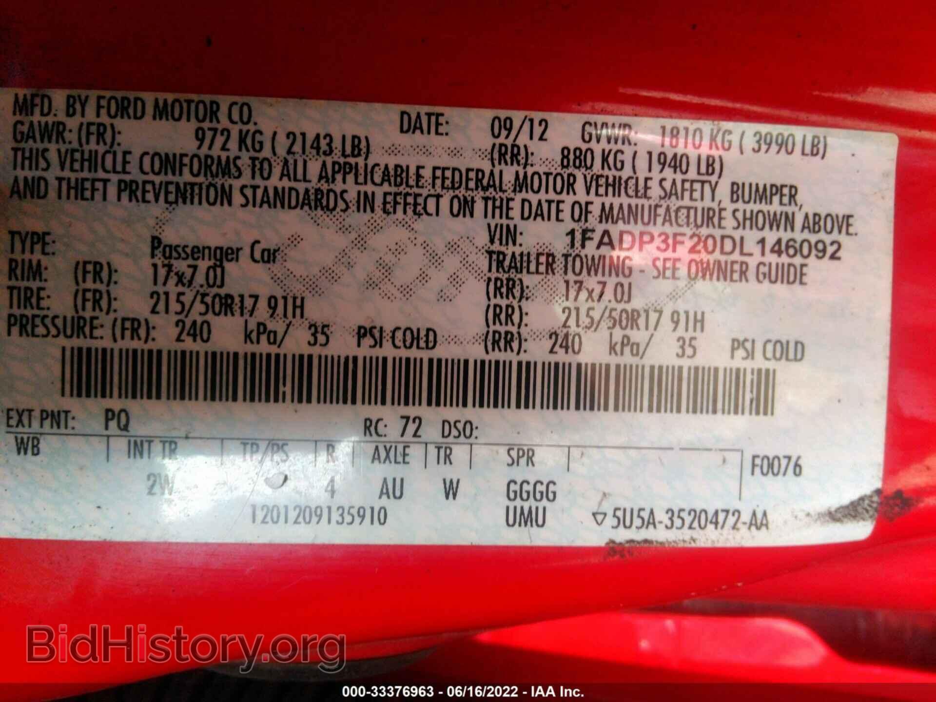 2013 FORD FOCUS - VIN: 1FADP3F20DL146092 - Фото 9