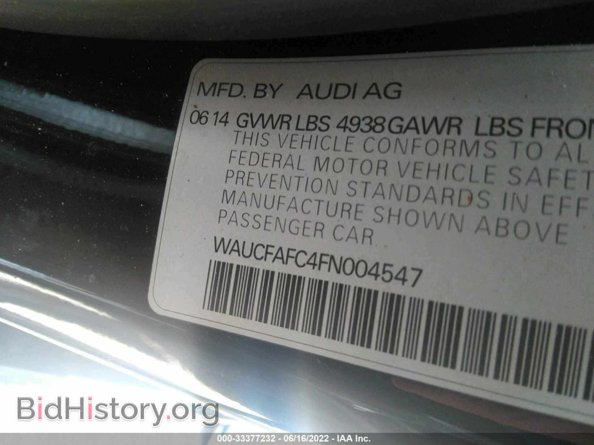 2015 AUDI A6 - VIN: WAUCFAFC4FN004547 - Фото 9