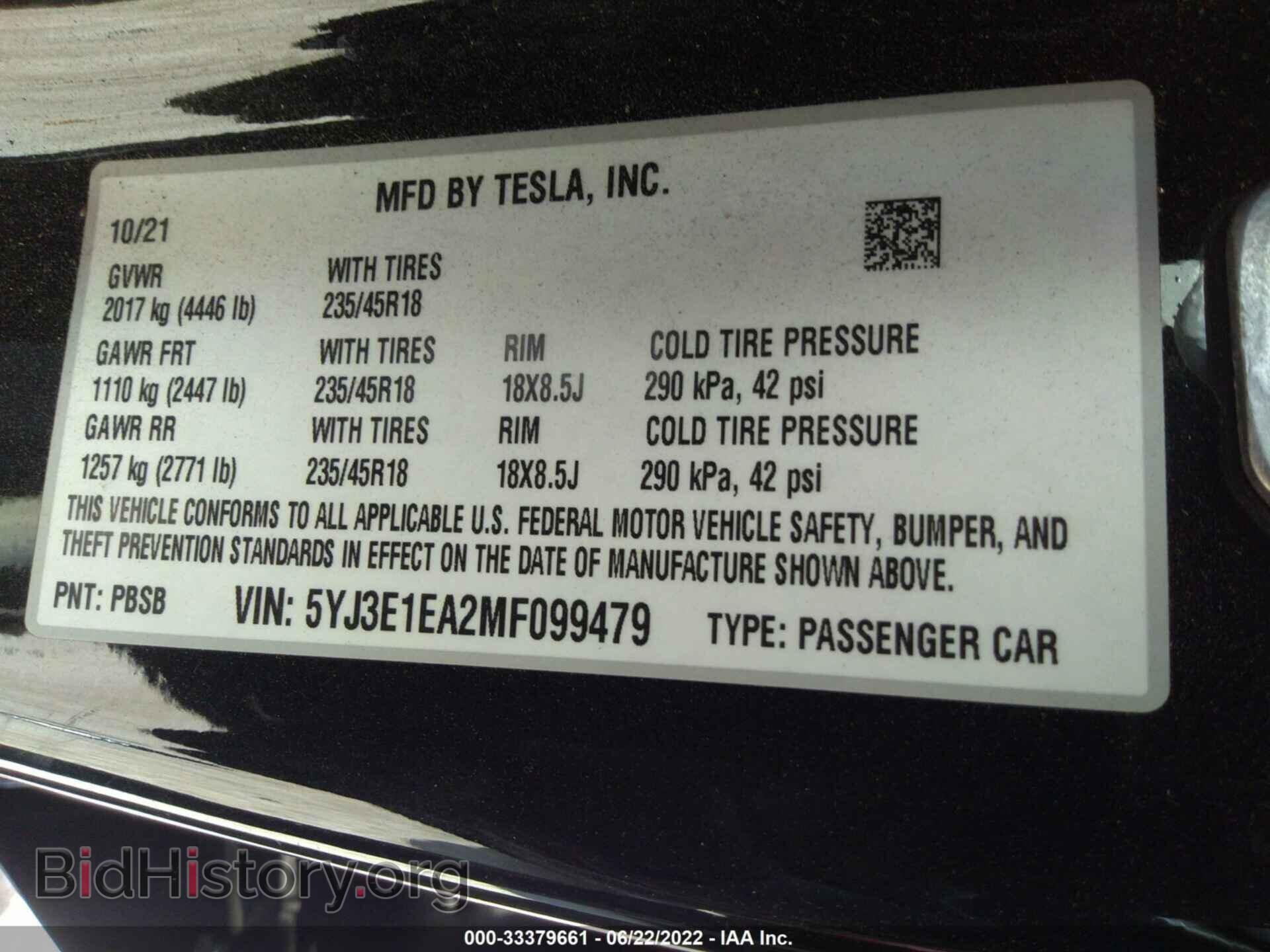 2021 TESLA MODEL 3 - VIN: 5YJ3E1EA2MF099479 - Photo 9