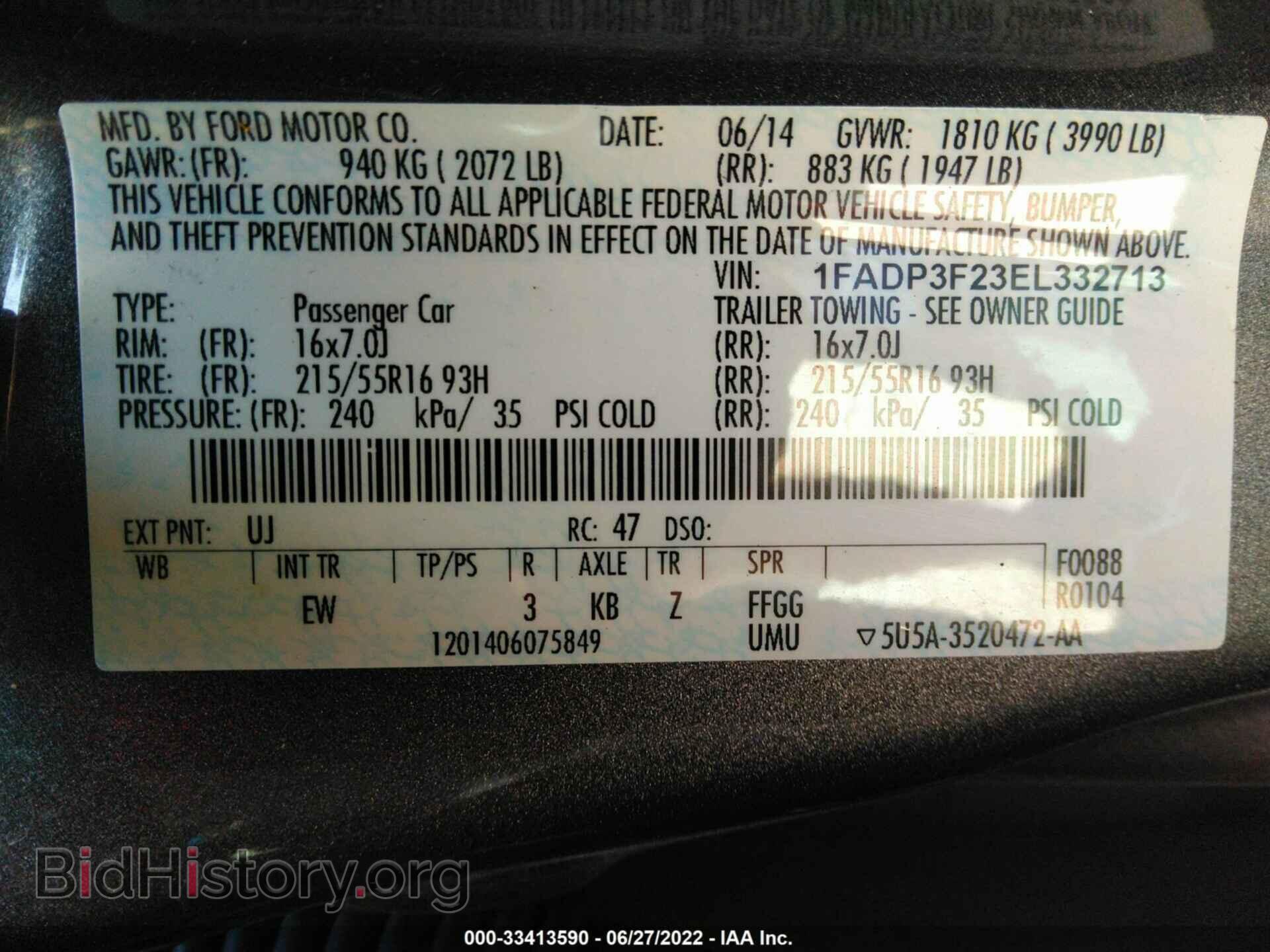 2014 FORD FOCUS - VIN: 1FADP3F23EL332713 - Photo 9