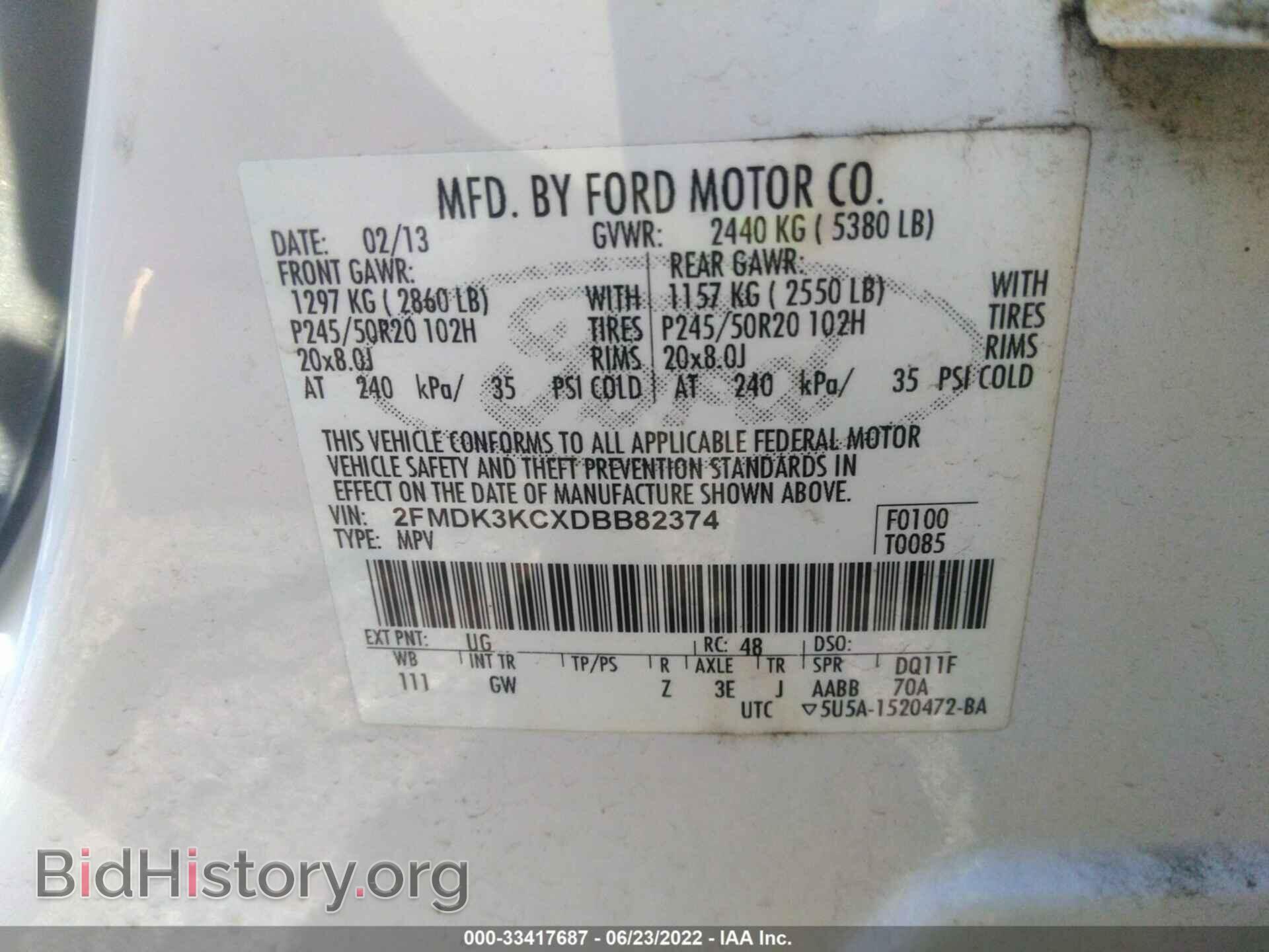 2013 FORD EDGE - VIN: 2FMDK3KCXDBB82374 - Photo 9