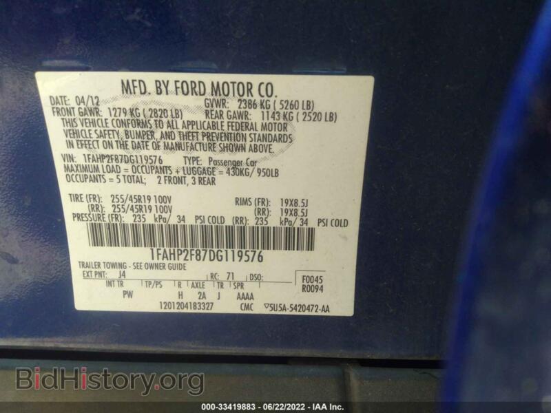 2013 Ford TAURUS (VIN 1FAHP2F87DG119576) — photo 9 of 10
