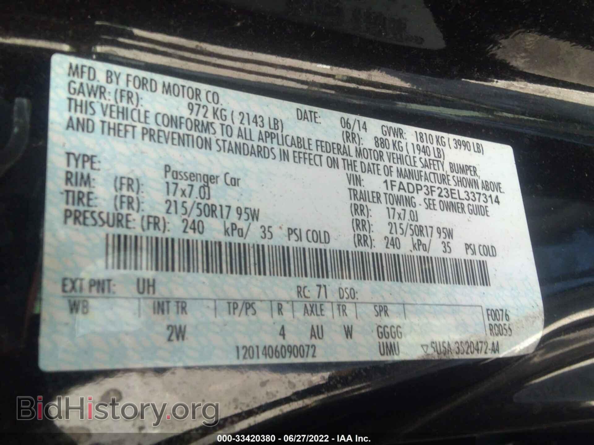 2014 FORD FOCUS - VIN: 1FADP3F23EL337314 - Photo 9