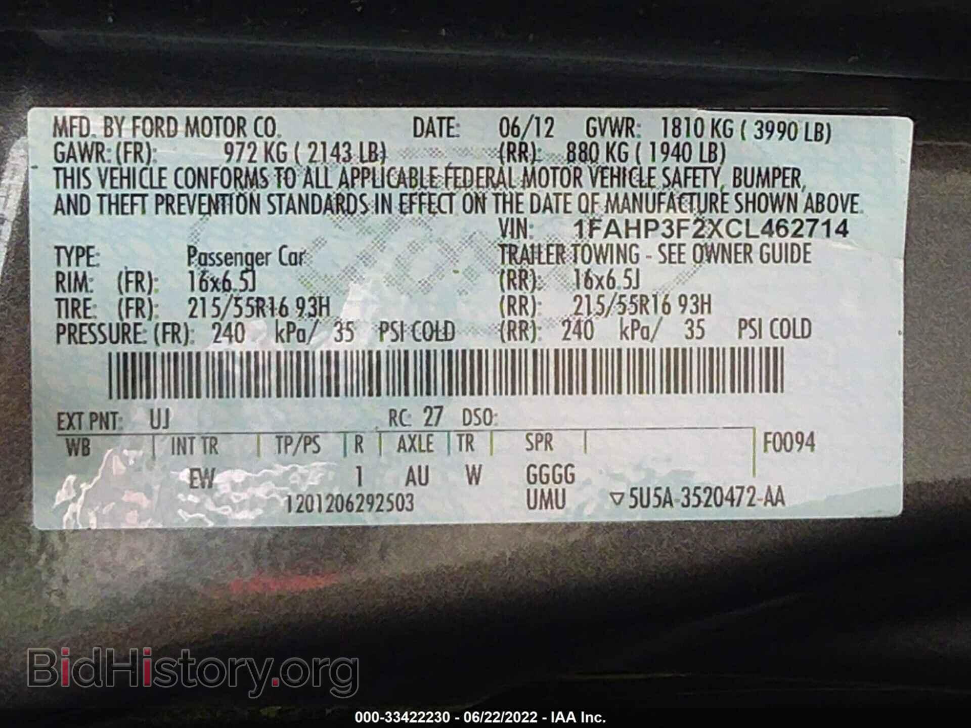 2012 FORD FOCUS - VIN: 1FAHP3F2XCL462714 - Photo 9