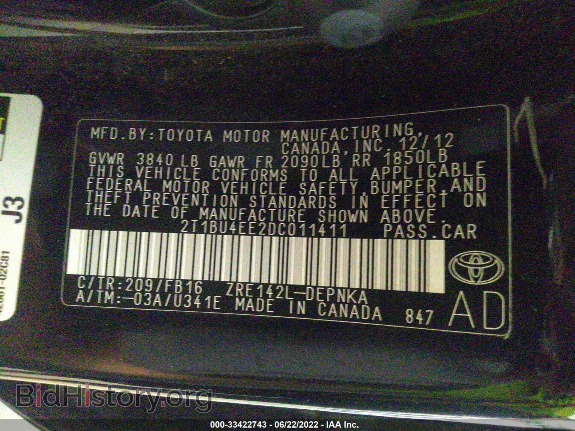 2013 TOYOTA COROLLA - VIN: 2T1BU4EE2DC011411 - Фото 9