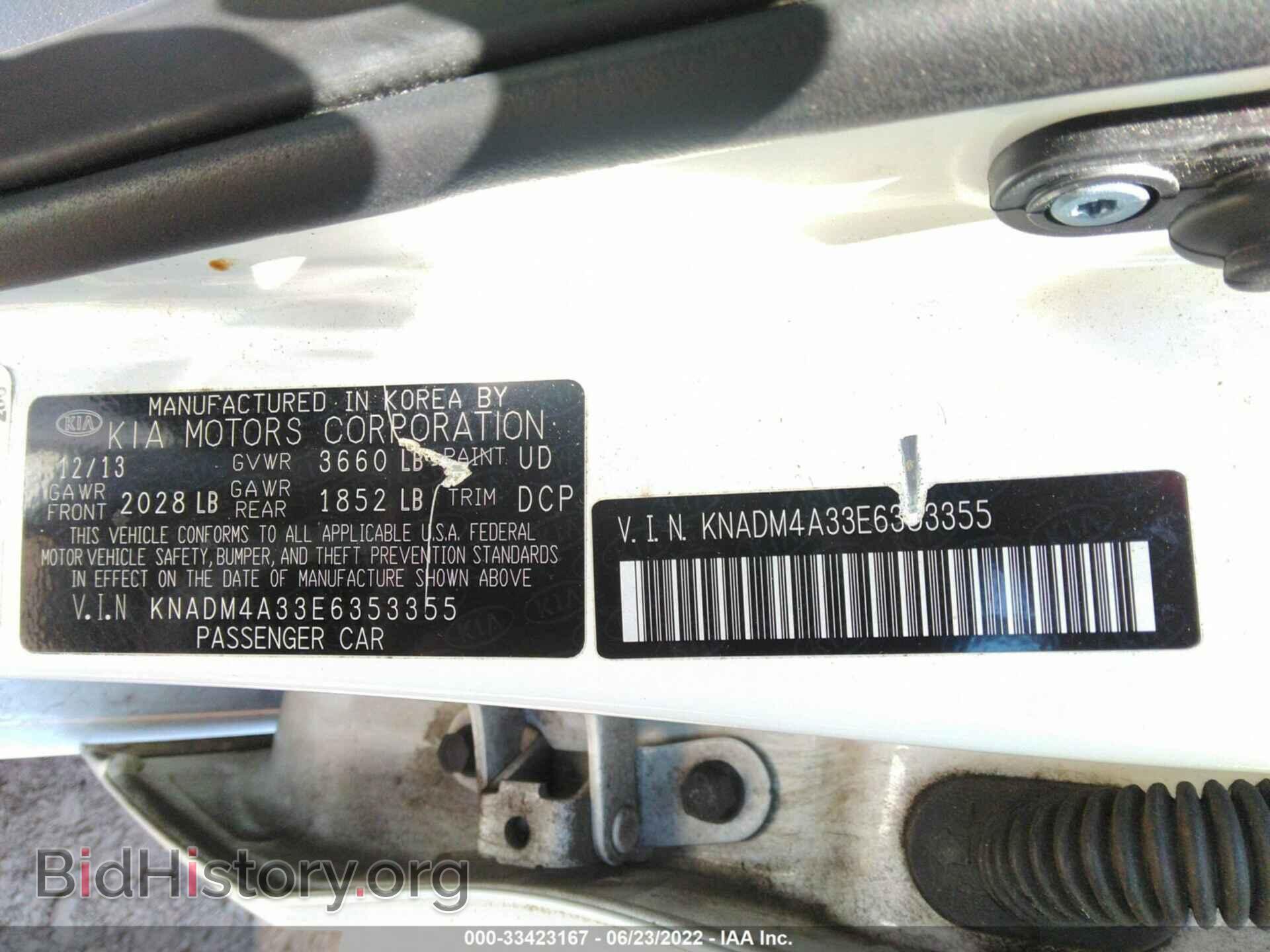 2014 KIA RIO - VIN: KNADM4A33E6353355 - Фото 9
