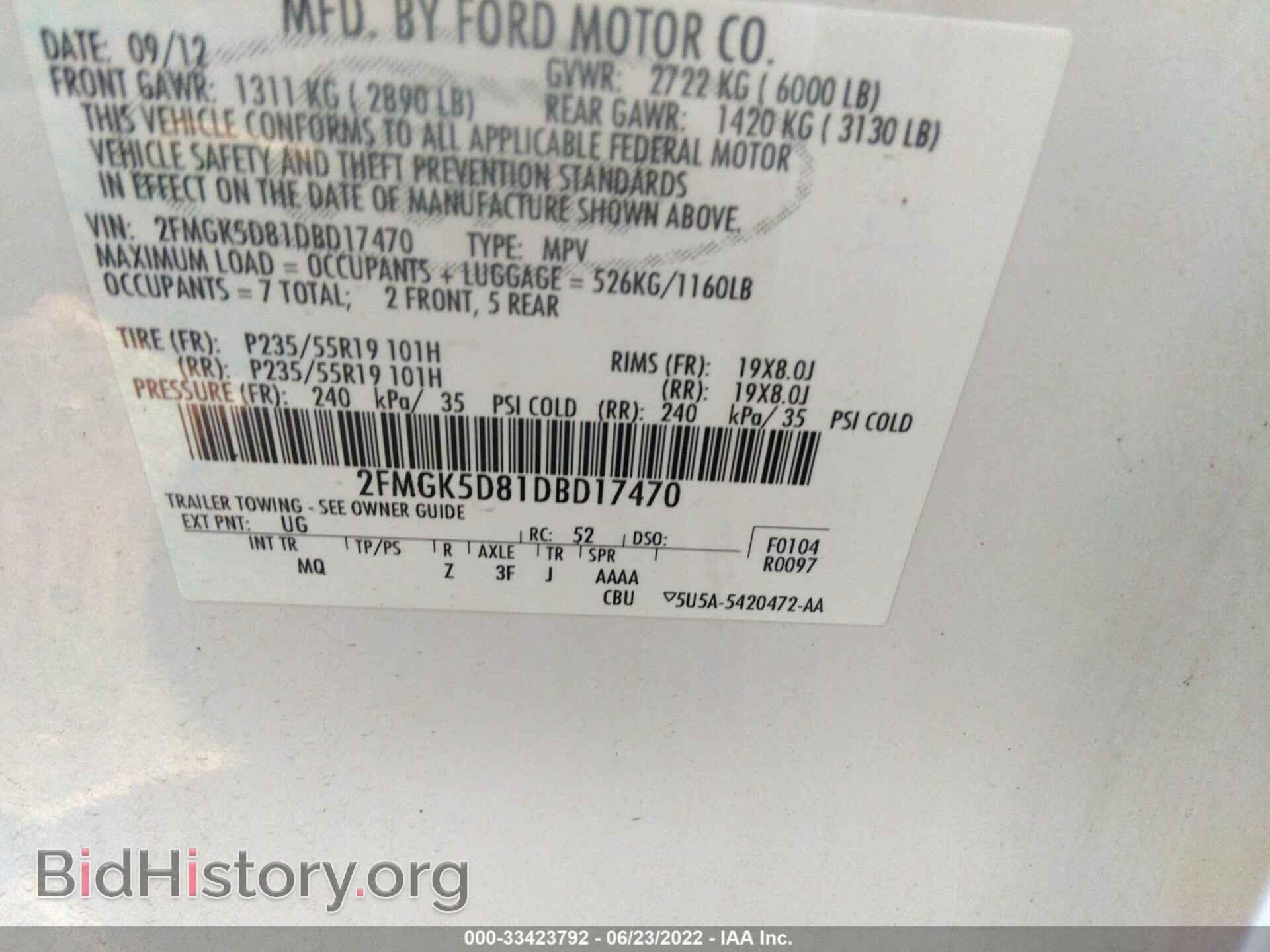 2013 FORD FLEX - VIN: 2FMGK5D81DBD17470 - Фото 9