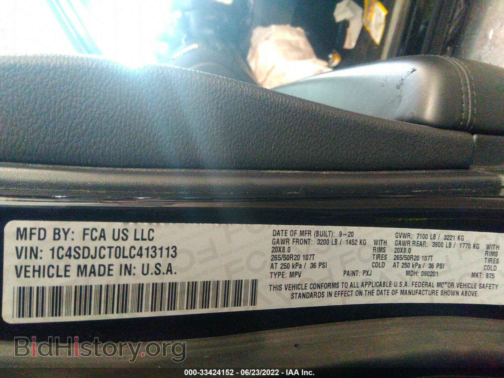 2020 DODGE DURANGO - VIN: 1C4SDJCT0LC413113 - Photo 9