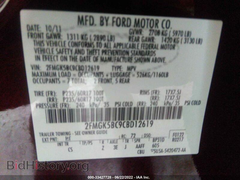 2012 Ford FLEX (VIN 2FMGK5BC9CBD12619) — photo 9 of 11