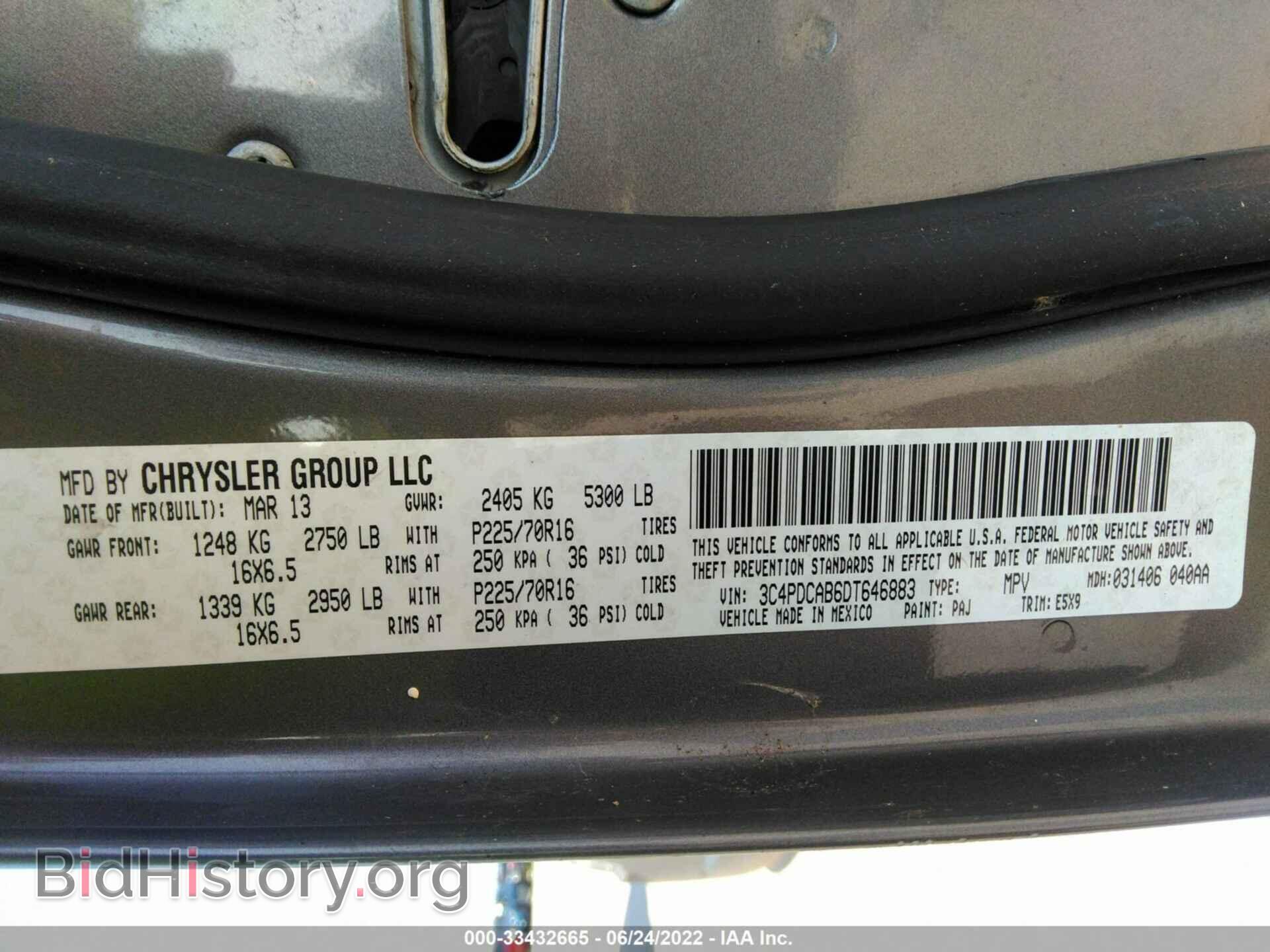 2013 DODGE JOURNEY - VIN: 3C4PDCAB6DT646883 - Фото 9