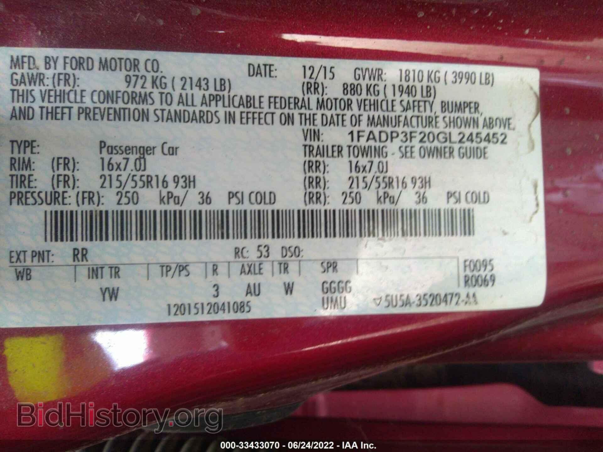 2016 FORD FOCUS - VIN: 1FADP3F20GL245452 - Фото 9