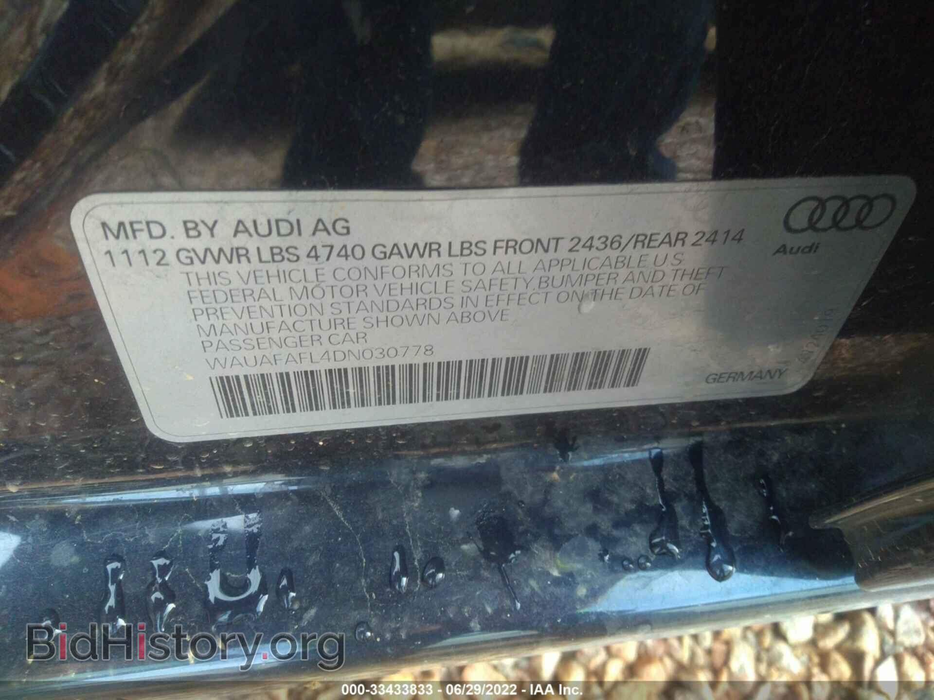 2013 AUDI A4 - VIN: WAUAFAFL4DN030778 - Photo 9