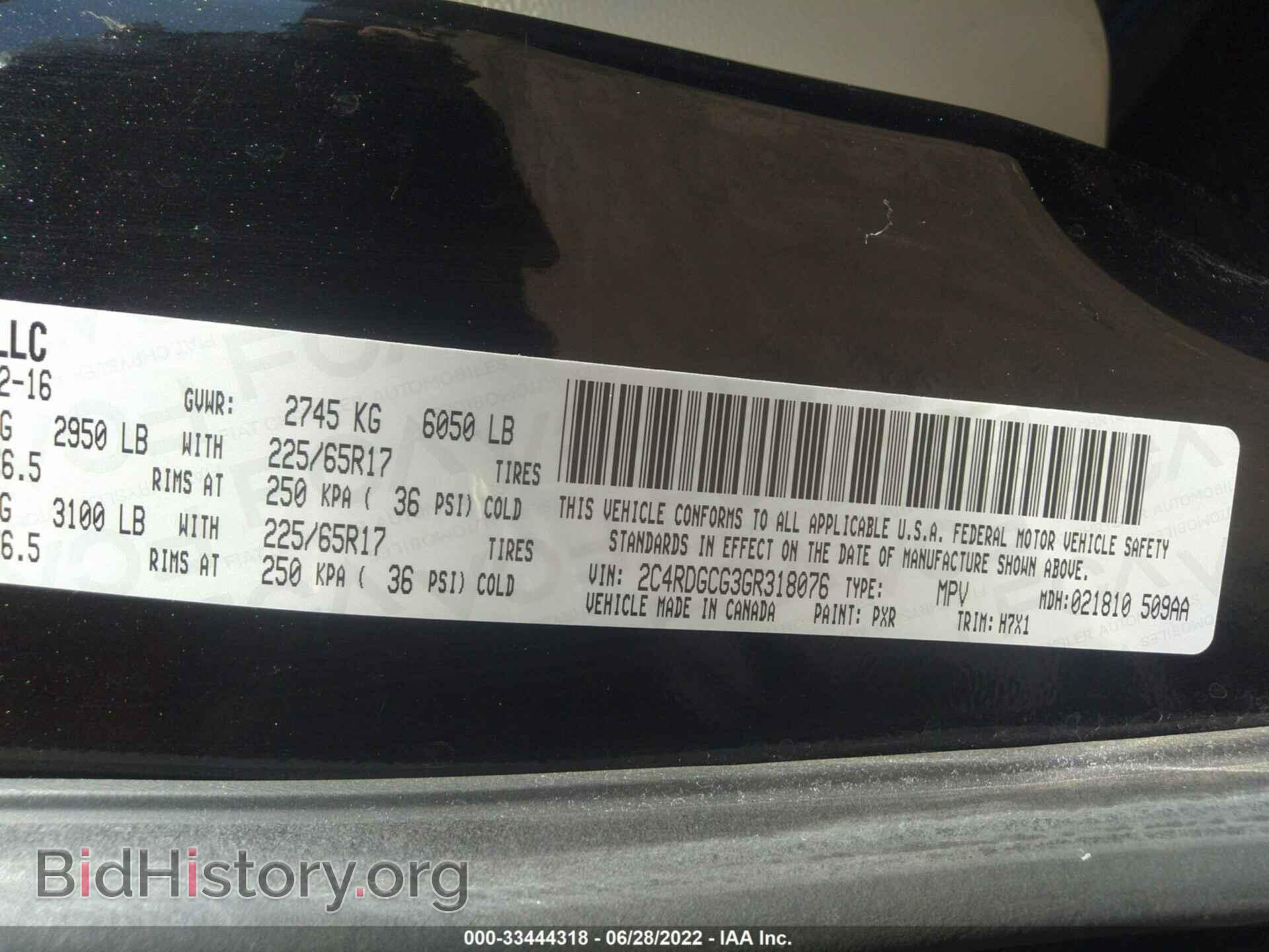 2016 DODGE GRAND CARAVAN - VIN: 2C4RDGCG3GR318076 - Фото 9