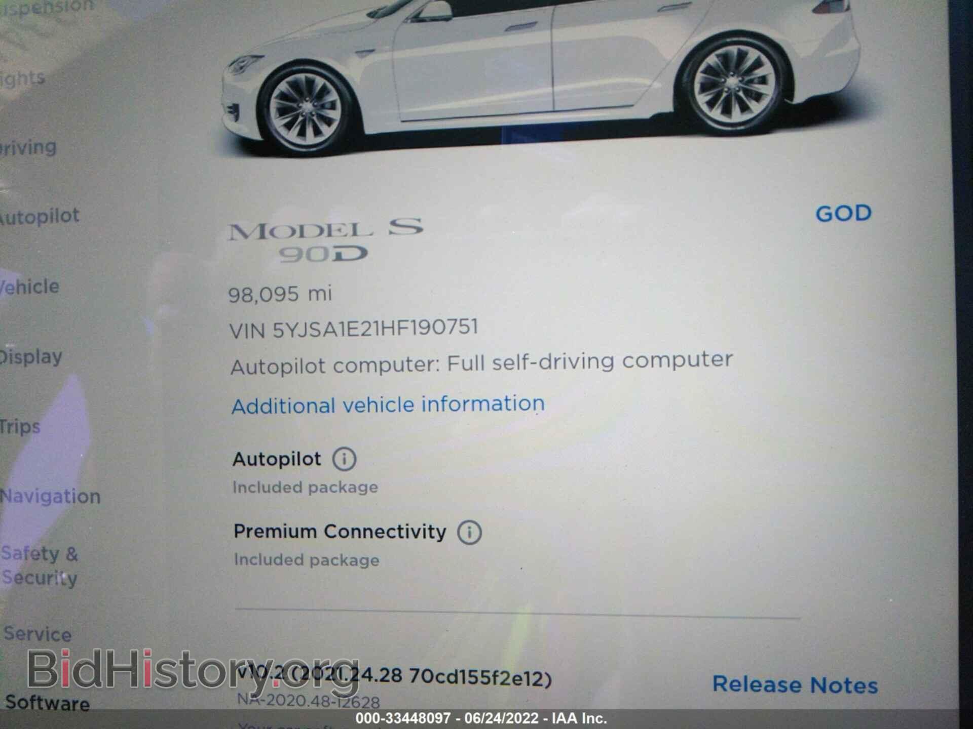 2017 TESLA MODEL S - VIN: 5YJSA1E21HF190751 - Photo 9