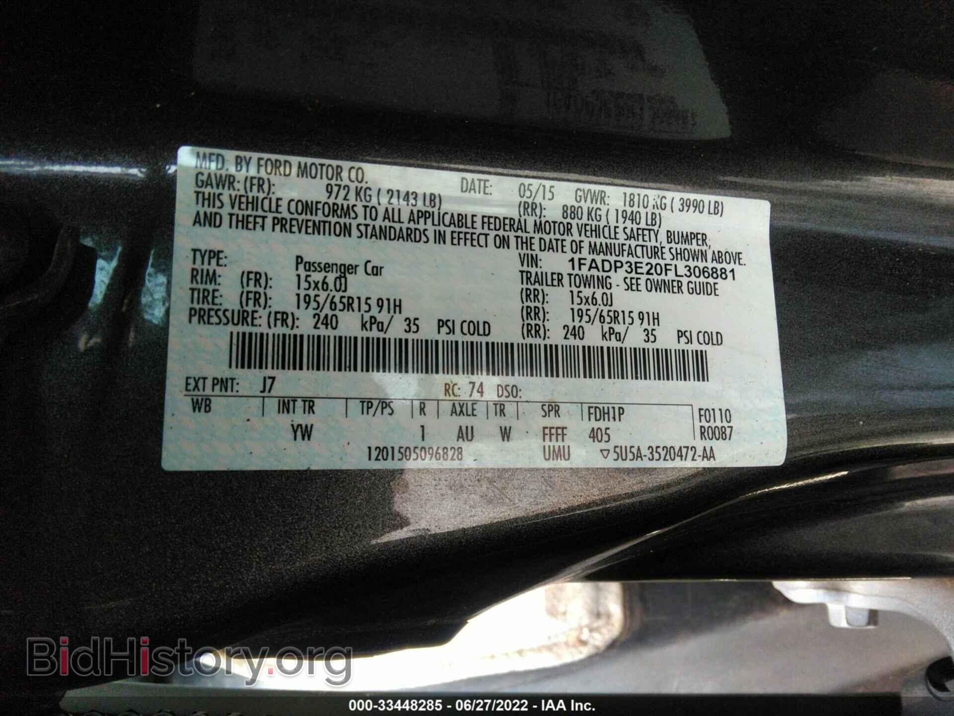 2015 FORD FOCUS - VIN: 1FADP3E20FL306881 - Фото 9