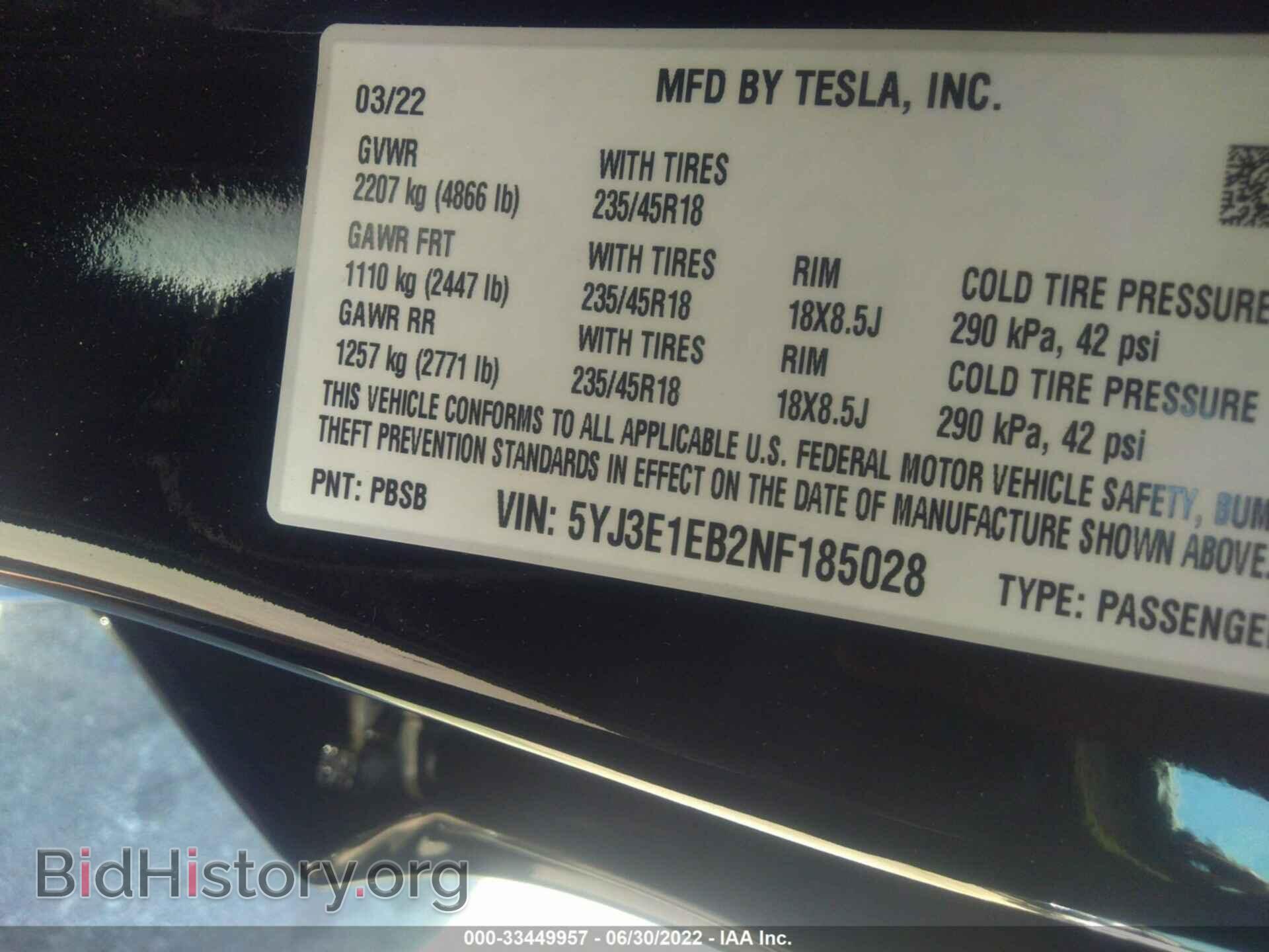 2022 TESLA MODEL 3 - VIN: 5YJ3E1EB2NF185028 - Photo 9
