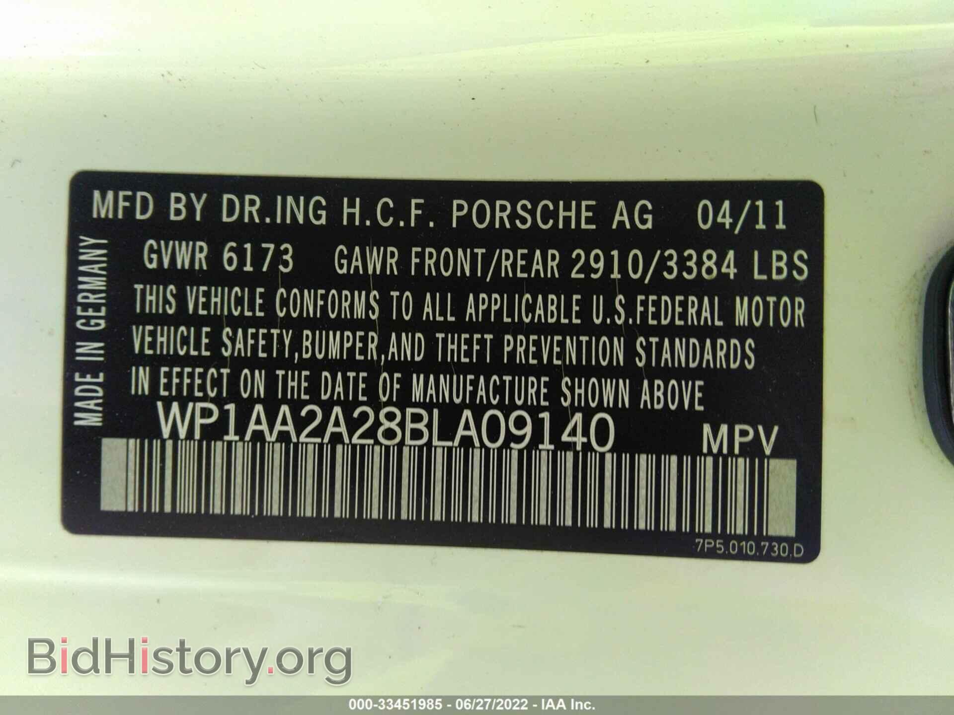 2011 PORSCHE CAYENNE - VIN: WP1AA2A28BLA09140 - Photo 9