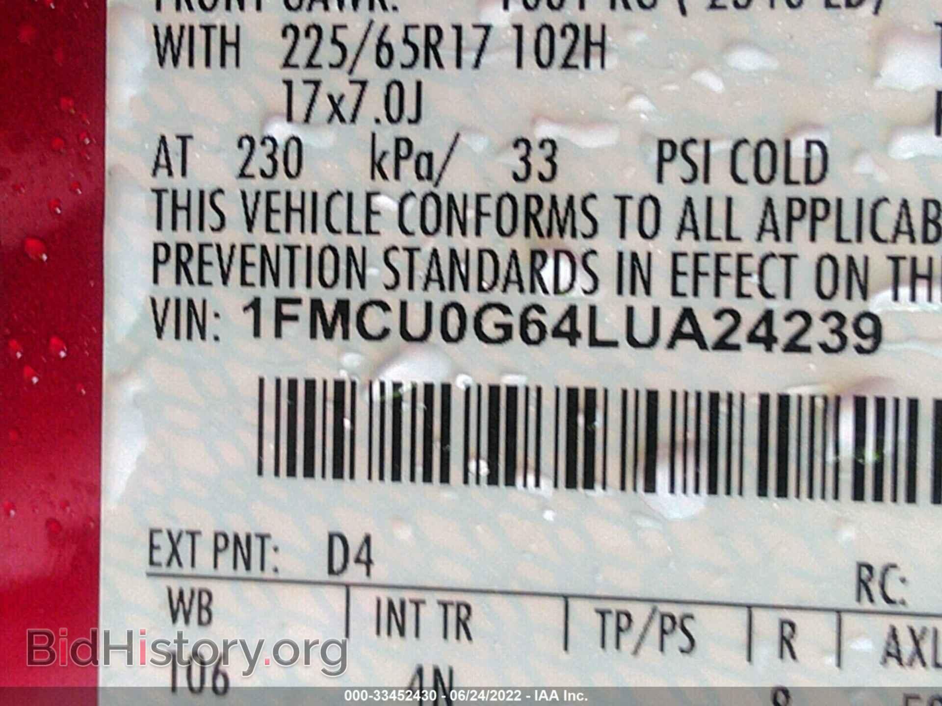 2020 FORD ESCAPE - VIN: 1FMCU0G64LUA24239 - Photo 9