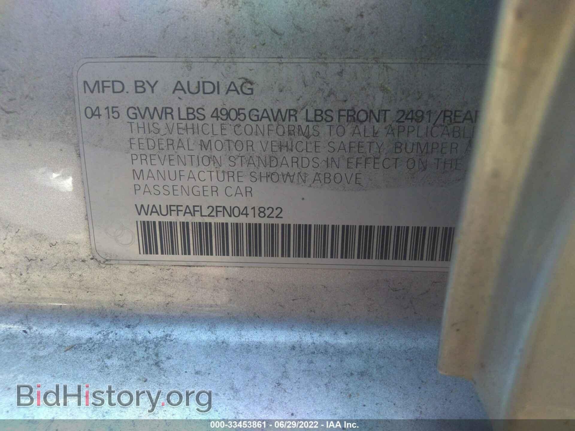 2015 AUDI A4 - VIN: WAUFFAFL2FN041822 - Фото 9