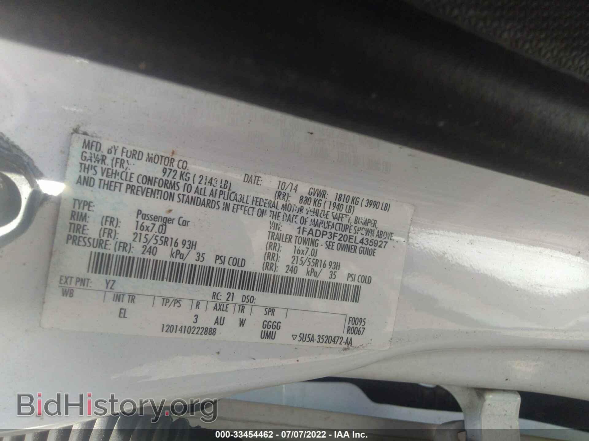 2014 FORD FOCUS - VIN: 1FADP3F20EL435927 - Фото 9