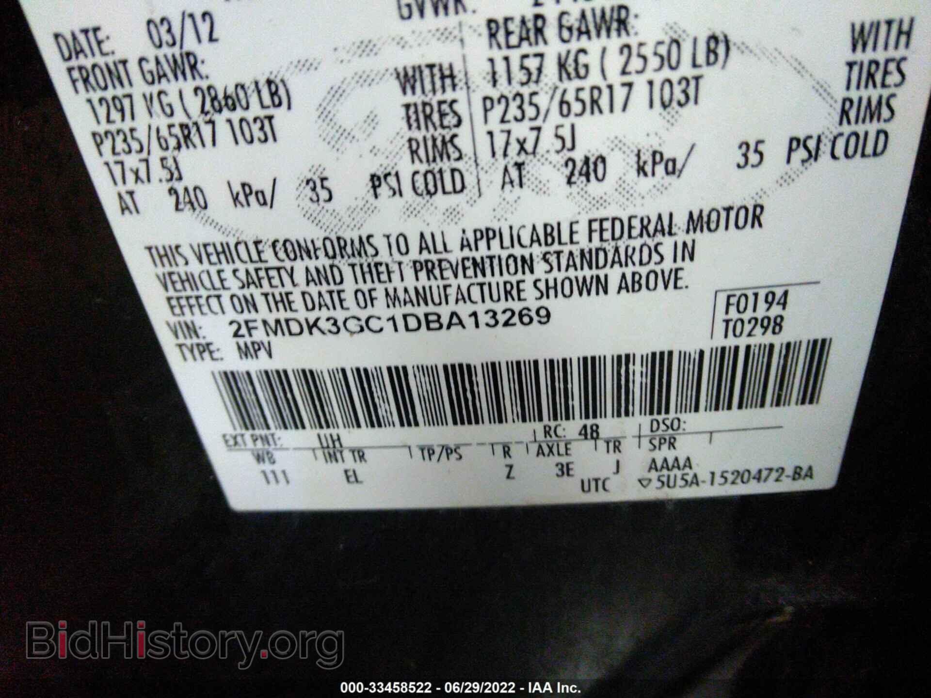 2013 FORD EDGE - VIN: 2FMDK3GC1DBA13269 - Photo 9