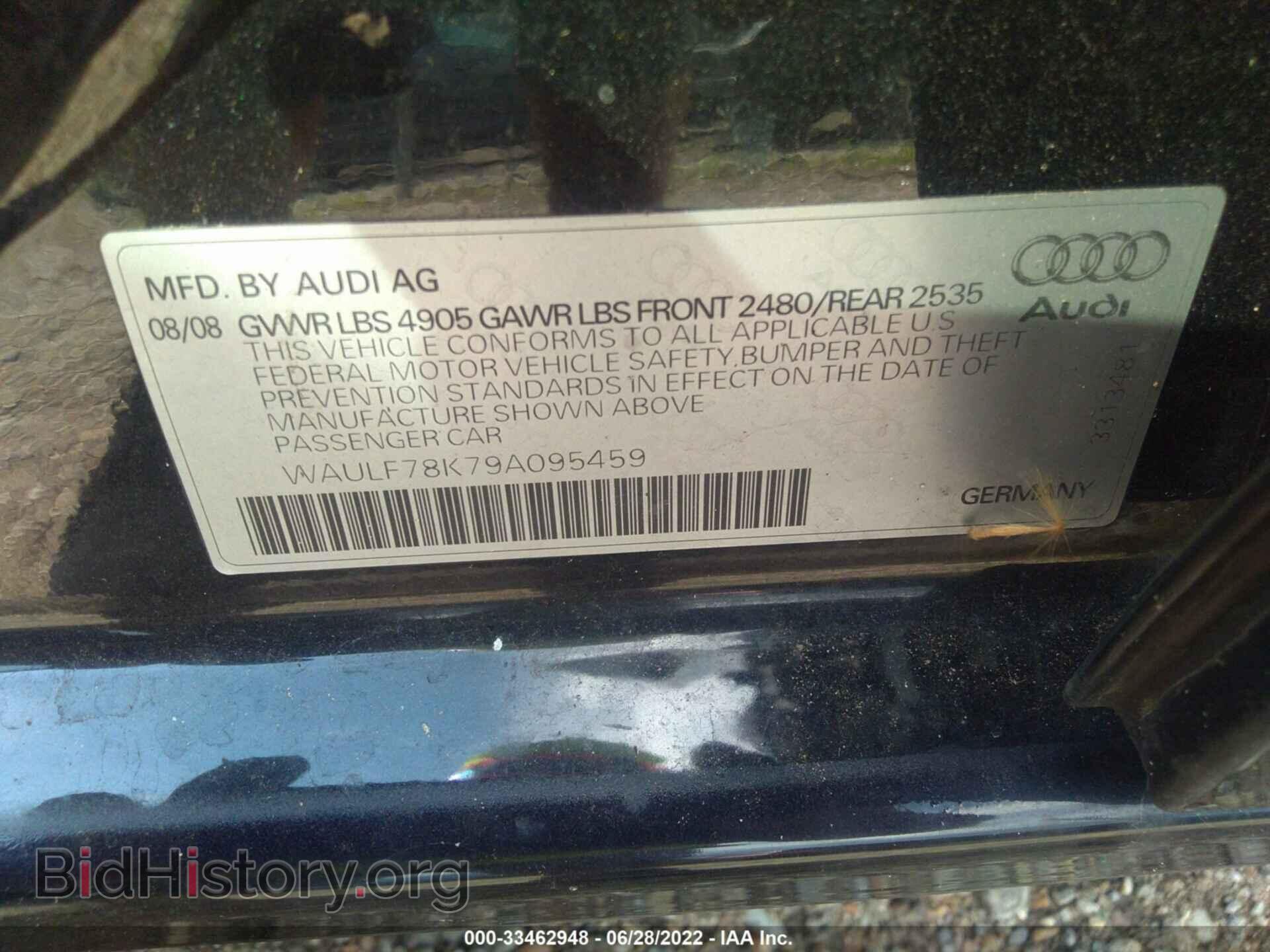 2009 AUDI A4 - VIN: WAULF78K79A095459 - Фото 9