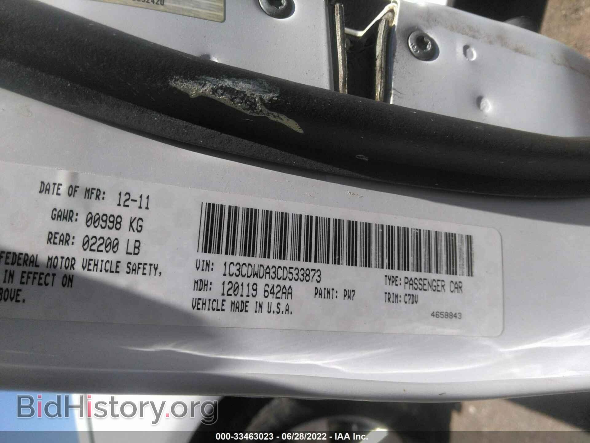 2012 DODGE CALIBER - VIN: 1C3CDWDA3CD533873 - Фото 9