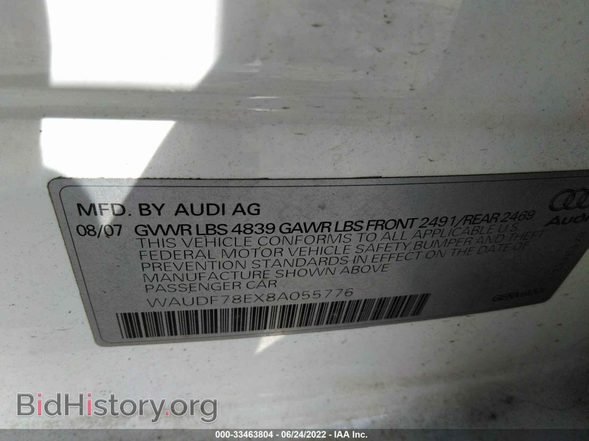 2008 AUDI A4 - VIN: WAUDF78EX8A055776 - Photo 9
