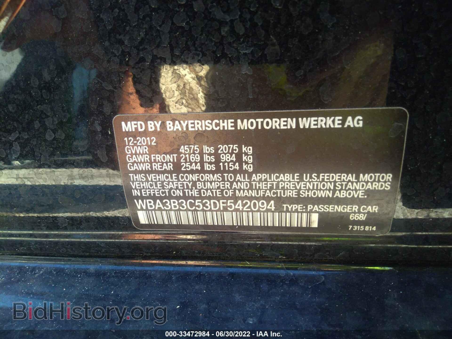 2013 BMW 3 SERIES - VIN: WBA3B3C53DF542094 - Фото 9