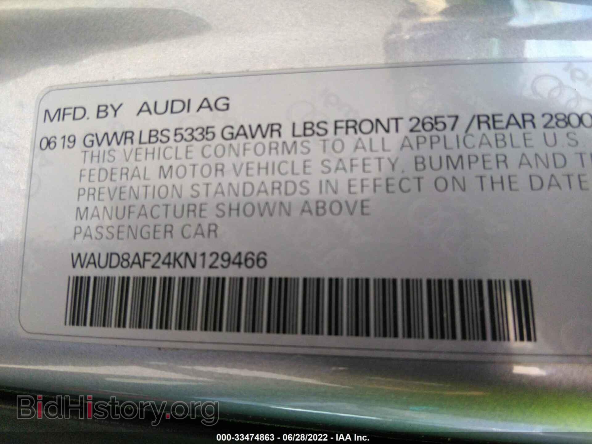 2019 AUDI A6 - VIN: WAUD8AF24KN129466 - Фото 9