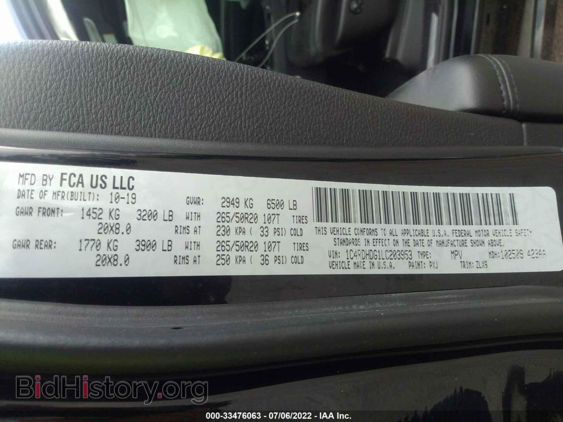 2020 DODGE DURANGO - VIN: 1C4RDHDG1LC203953 - Photo 9