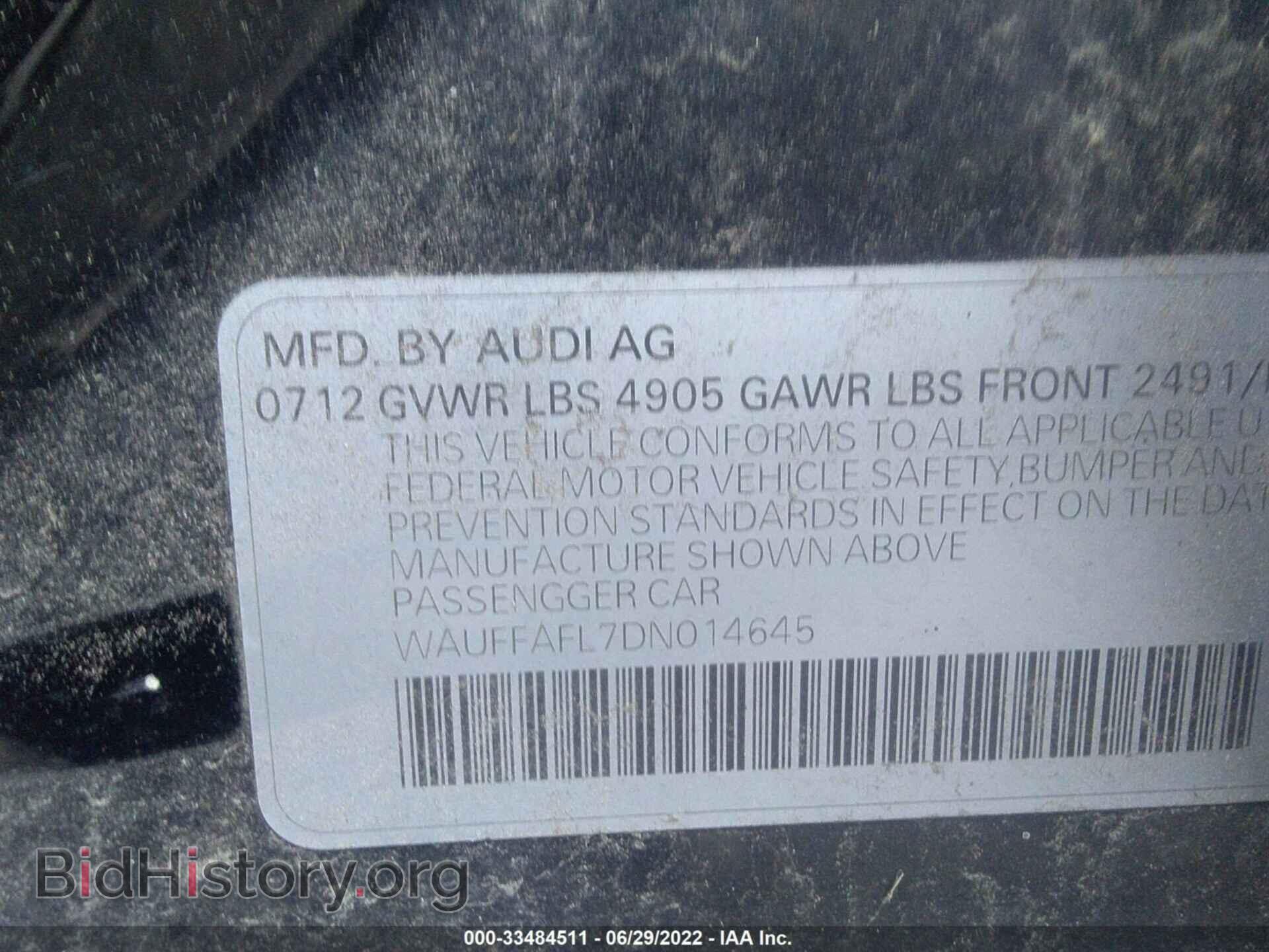 2013 AUDI A4 - VIN: WAUFFAFL7DN014645 - Photo 9