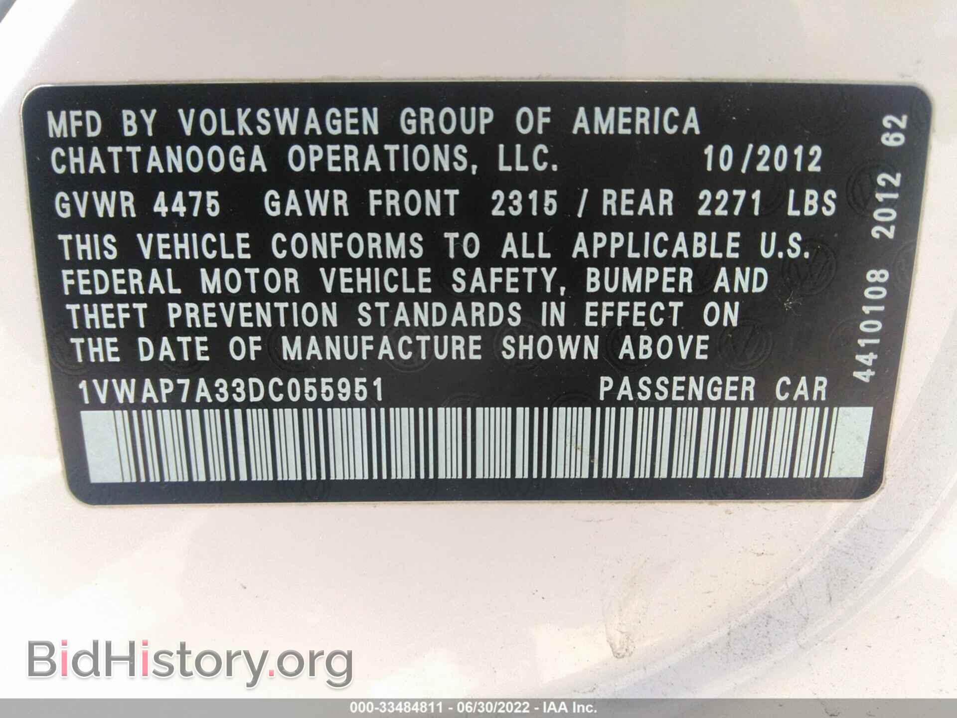 2013 VOLKSWAGEN PASSAT - VIN: 1VWAP7A33DC055951 - Фото 9