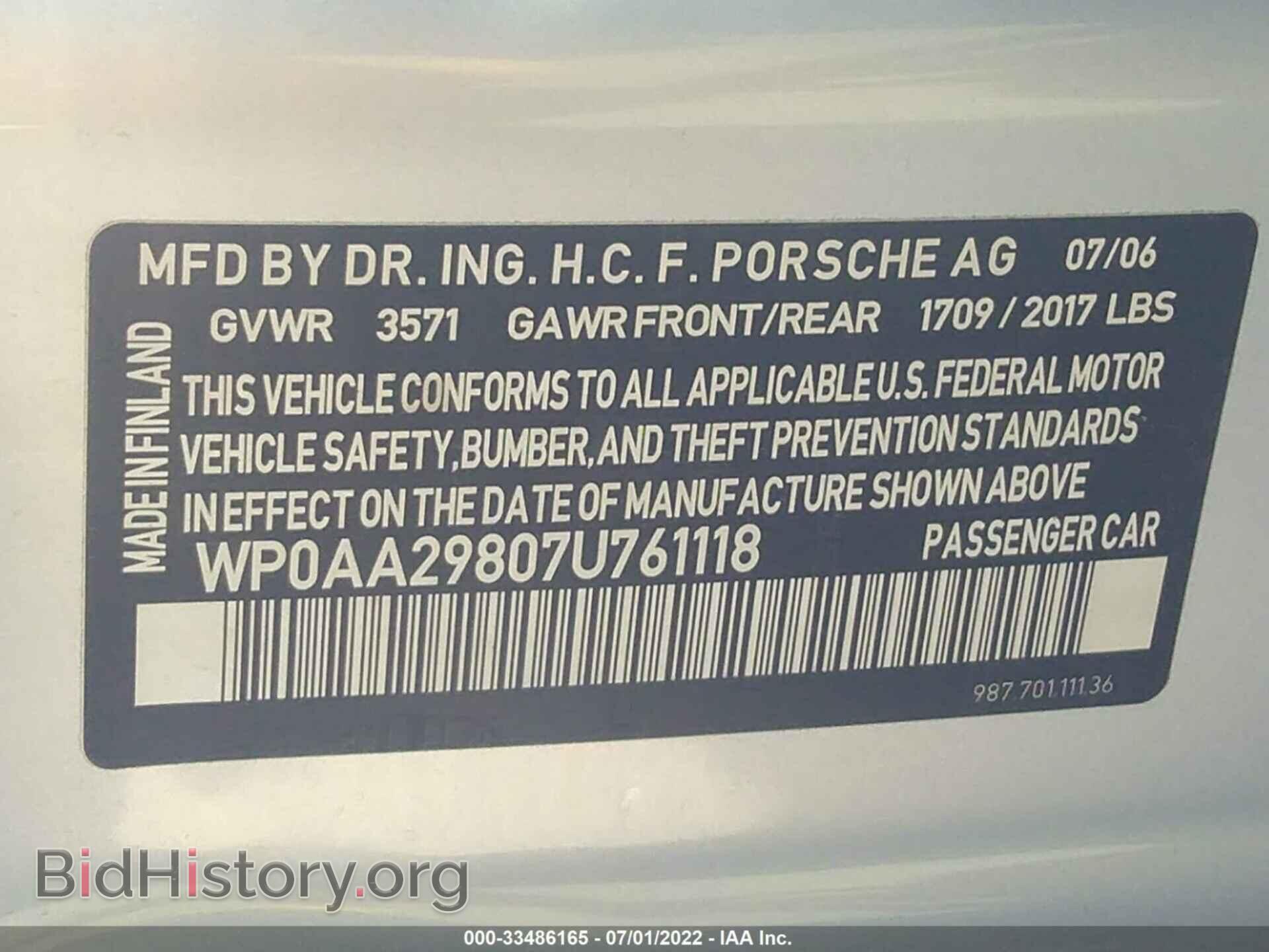 2007 PORSCHE CAYMAN - VIN: WP0AA29807U761118 - Фото 9