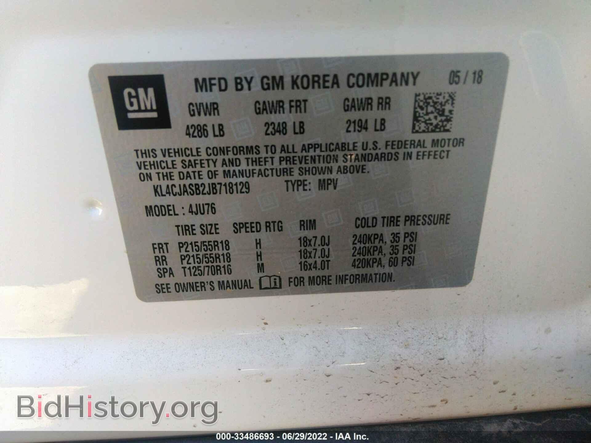 2018 BUICK ENCORE - VIN: KL4CJASB2JB718129 - Photo 9
