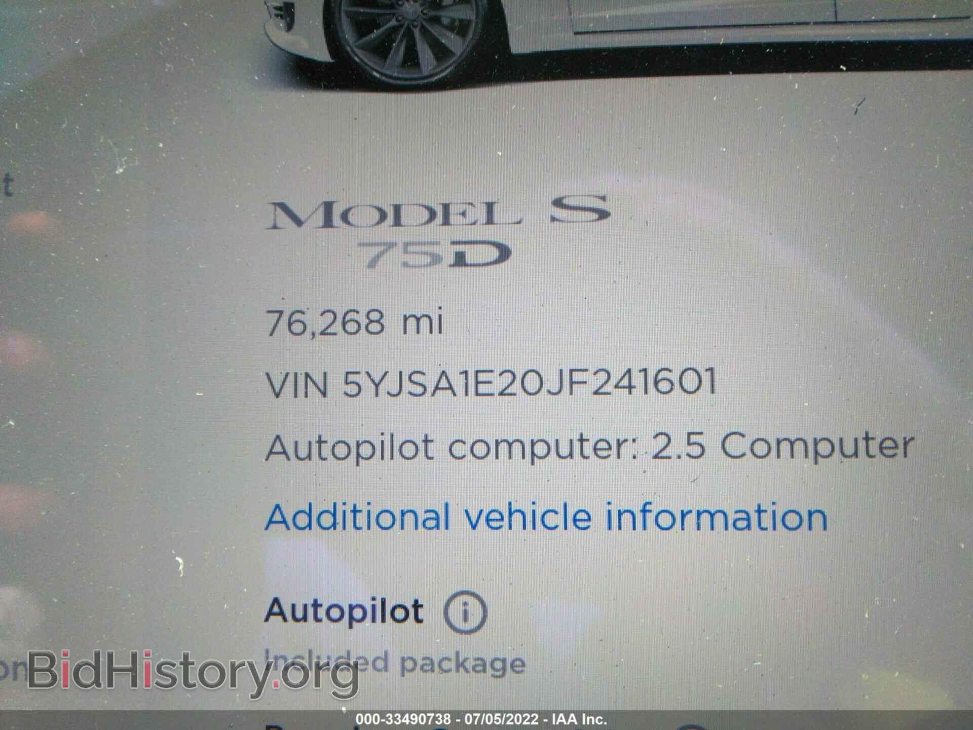 2018 TESLA MODEL S - VIN: 5YJSA1E20JF241601 - Photo 7