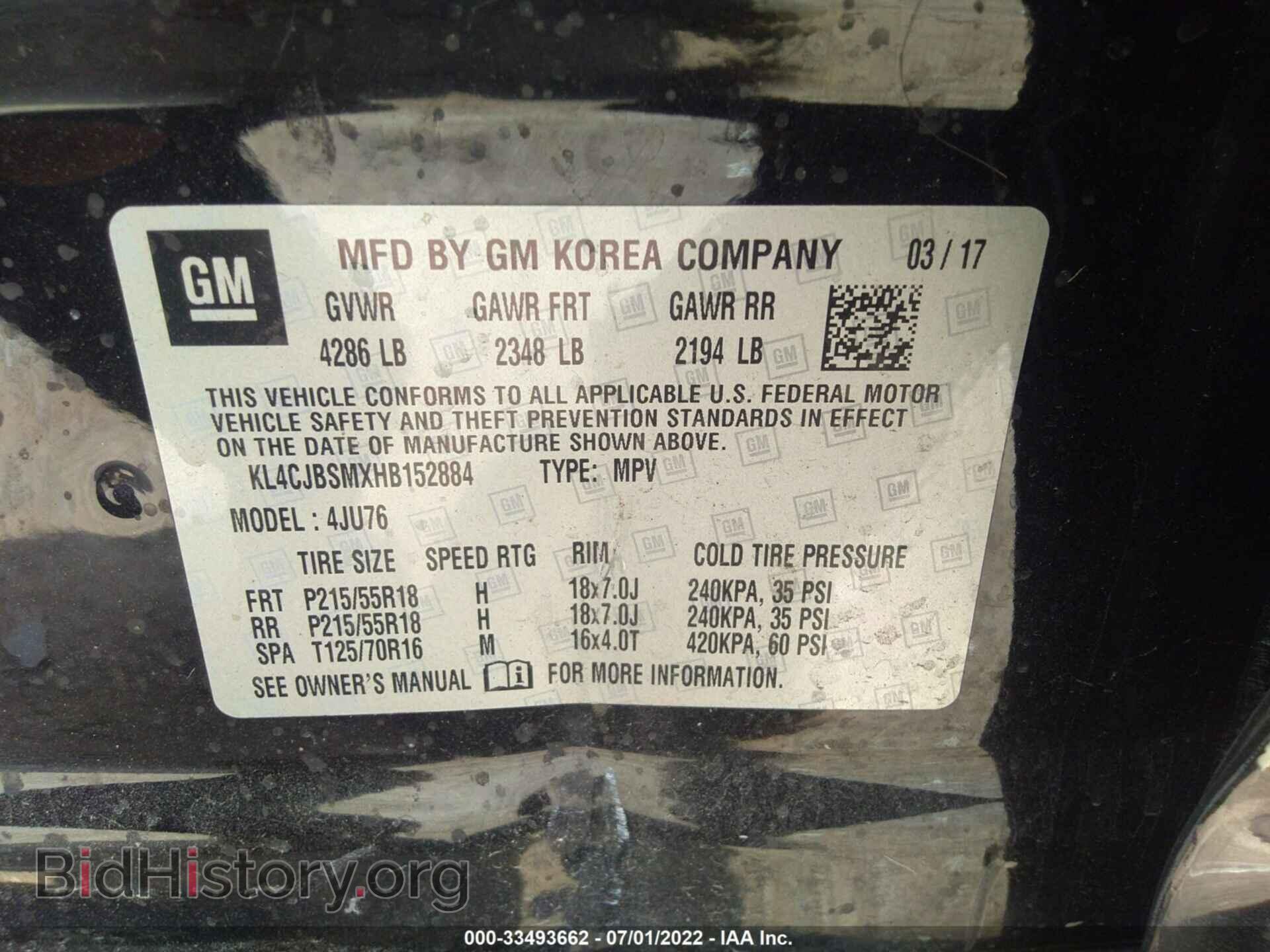 2017 BUICK ENCORE - VIN: KL4CJBSMXHB152884 - Photo 9