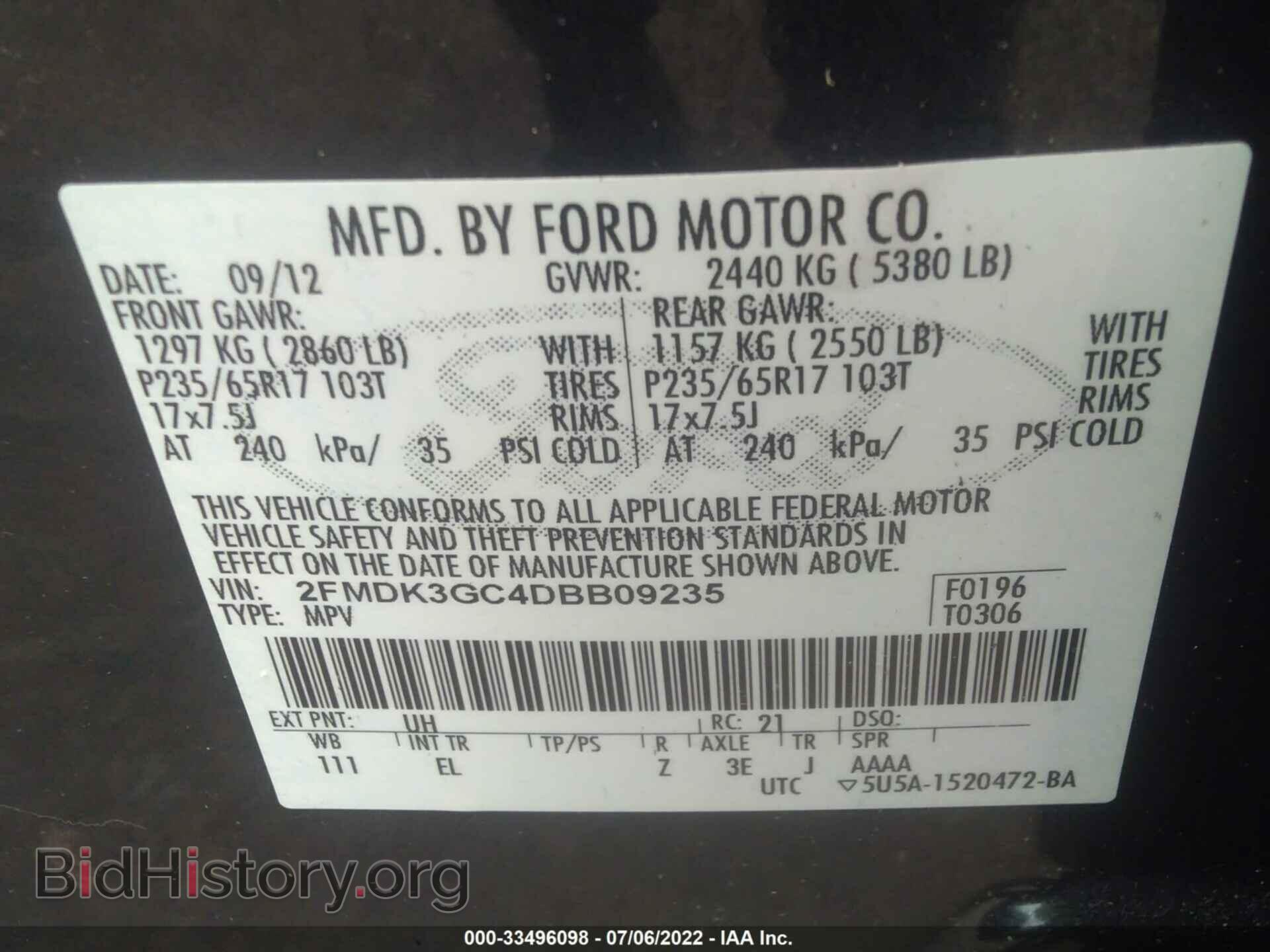 2013 FORD EDGE - VIN: 2FMDK3GC4DBB09235 - Photo 9