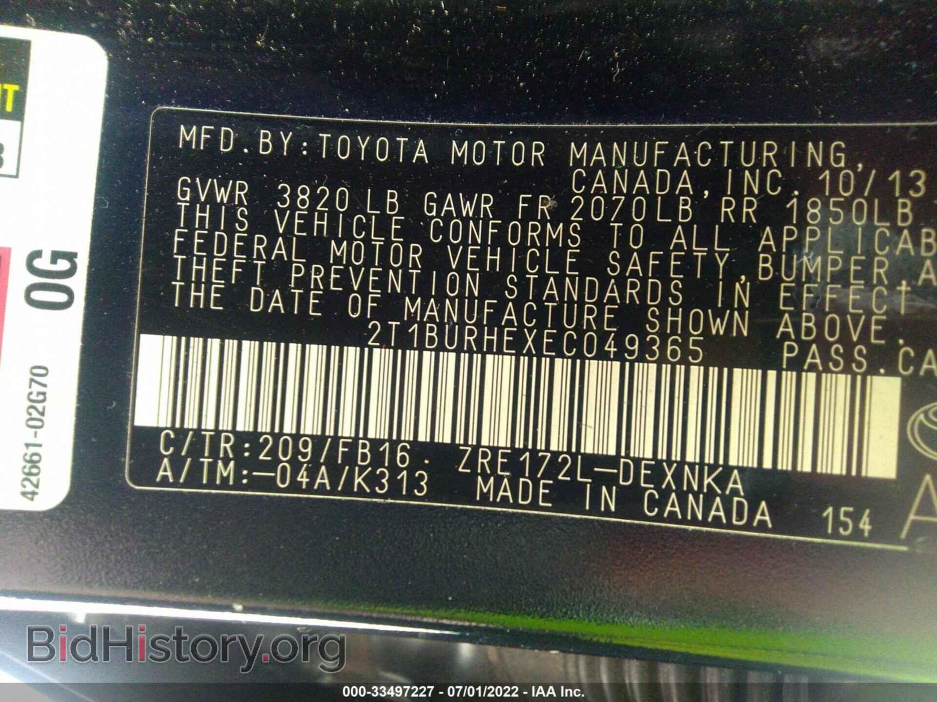 2014 TOYOTA COROLLA - VIN: 2T1BURHEXEC049365 - Photo 9